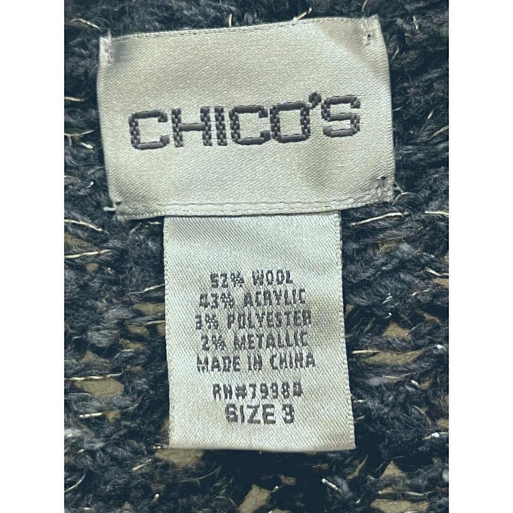 Chicos womens lightweight cardigan/ jacket metalic threads - Picture 3 of 7